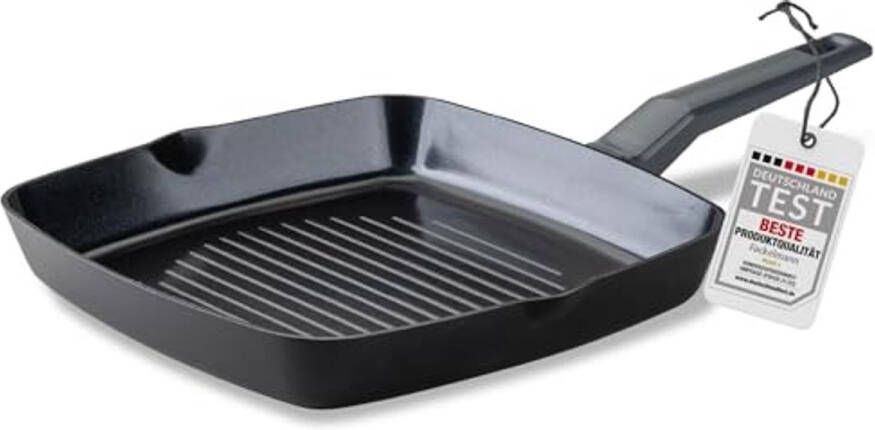 Grillpan 28 cm keramisch gecoat antiaanbakpan van gerecycled aluminium voor alle warmtebronnen