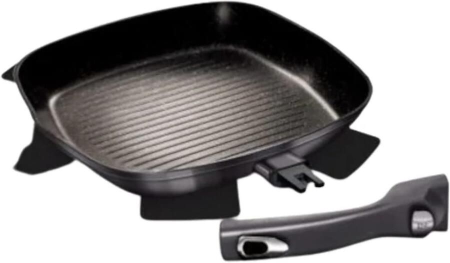 Grillpan 28 cm met Afneembaar Handvat Geschikt voor Alle Warmtebronnen
