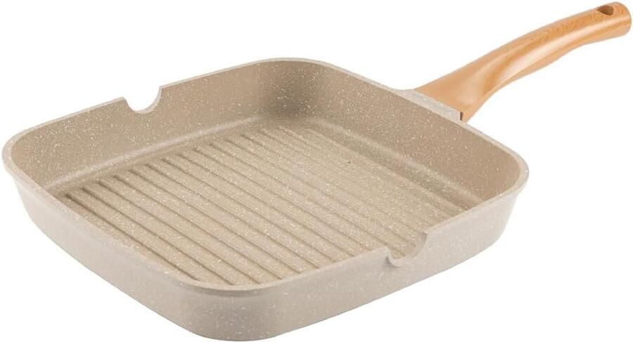 Grillpan 28 cm met Keramische Anti-Aanbaklaag Geschikt voor Inductie Hittebestendig Handvat - Foto 2