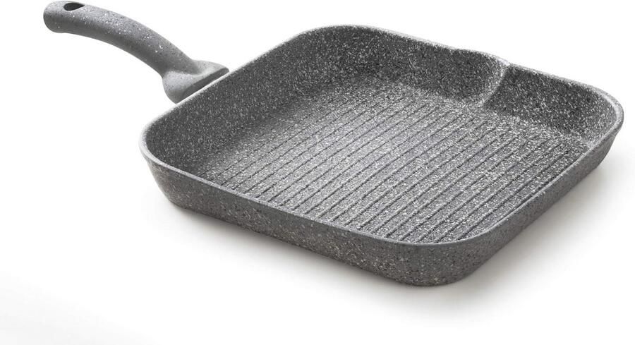 Grillpan 28 x 28 cm met Antiaanbaklaag en Antislip Ondergrond