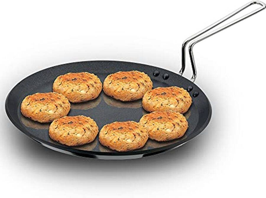 Grillpan 30 cm met antiaanbaklaag voor Dosa stalen handgreep