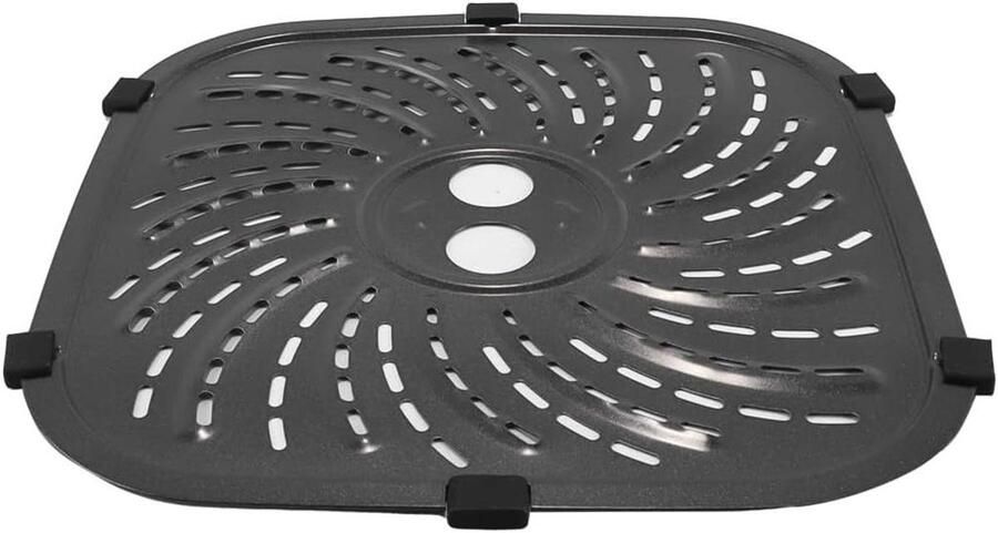 Grillpan Airfryer Bakplaat Accessoire Gezond Koken Met 6 Rubberen Lipjes 24 x 24 cm Zwart