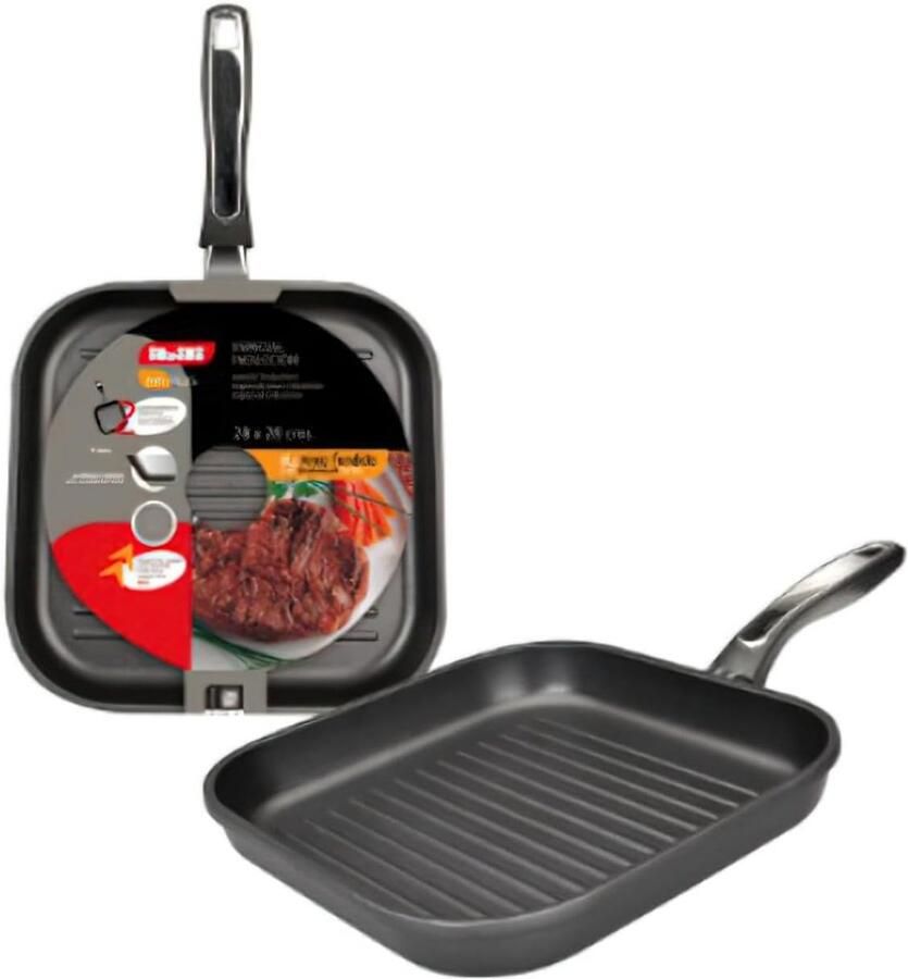 Grillpan Aluminium Koekenpan Gelijkmatig Grillen Antiaanbaklaag 18 cm