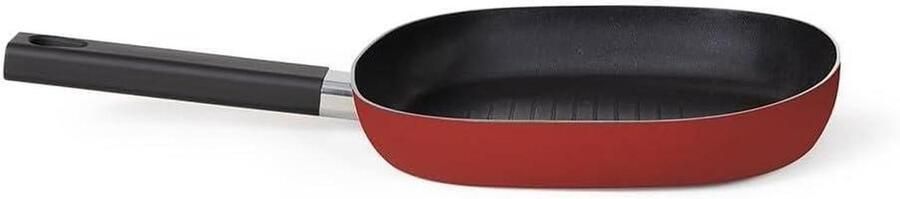 Grillpan Aluminium Koekenpan Gezond Grillen Antiaanbaklaag 24x24 cm Zwart