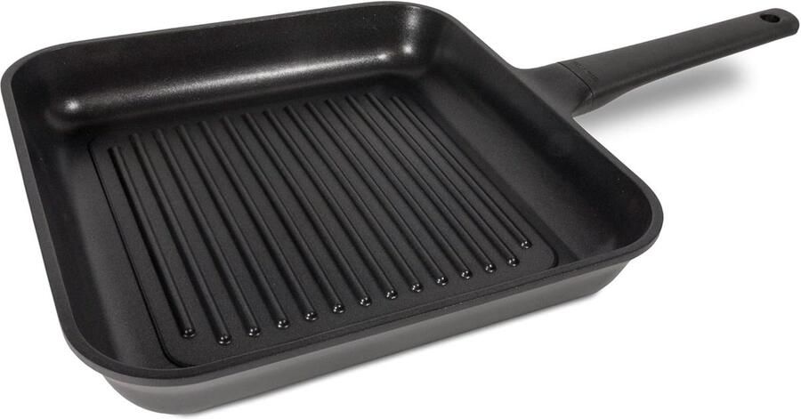 Grillpan Aluminium Koekenpan Grill Gelijkmatig Koken Artech Ultra Antiaanbaklaag 28 x 28 cm Zwart
