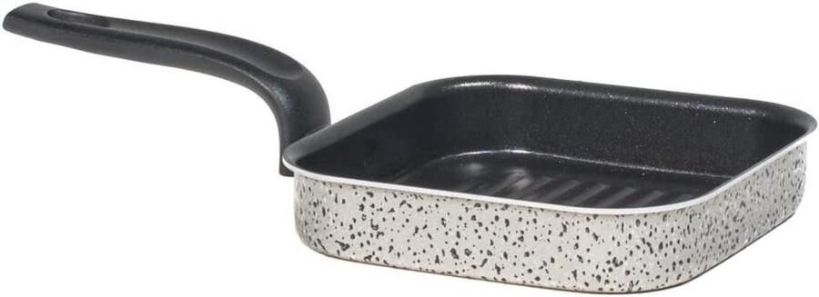 Grillpan Aluminium Koekenpan Grill Koken op Gas 6-Laagse Antiaanbaklaag 14.5 cm Grijs