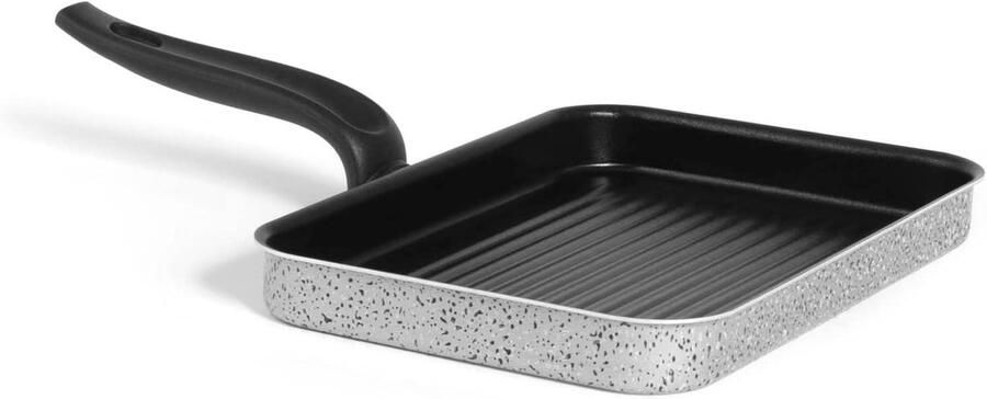 Grillpan Aluminium Koekenpan Lekker Grillen Antiaanbaklaag 29 x 19 cm Zwart