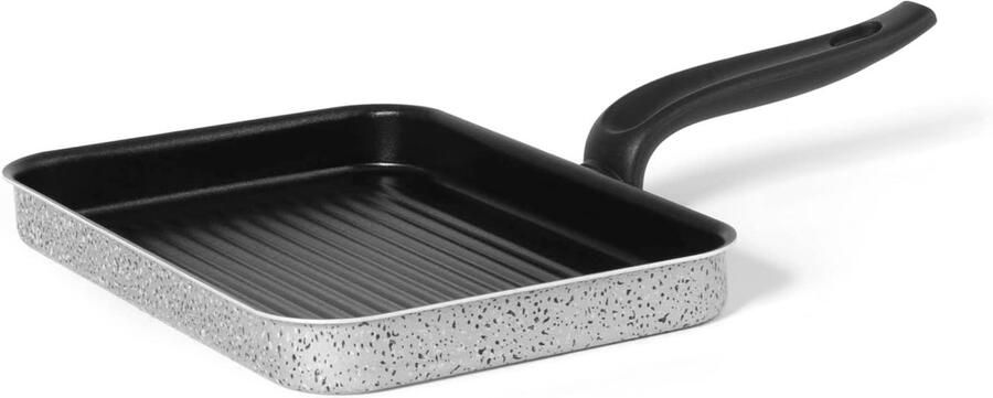 Grillpan Aluminium Koekenpan Lekker Grillen Antiaanbaklaag 29 x 19 cm Zwart