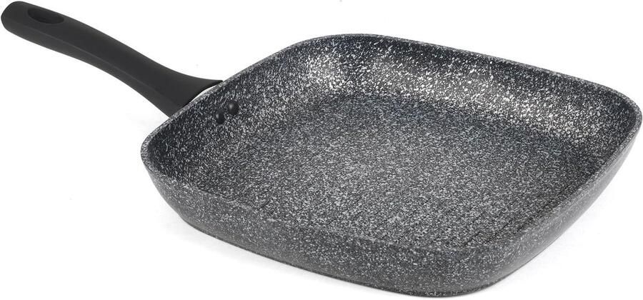 Grillpan Aluminium Koekenpan Veelzijdig Koken Ultra Anti-aanbak 28 cm Zilver