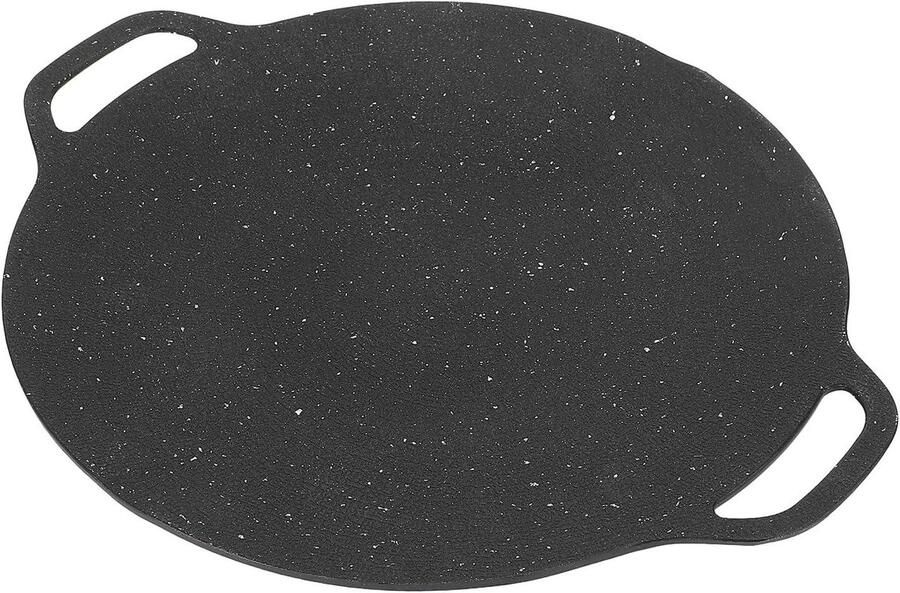Grillpan Aluminium Ronde Bakplaat Binnen en Buiten Grillen Antiaanbaklaag 37 cm Zwart