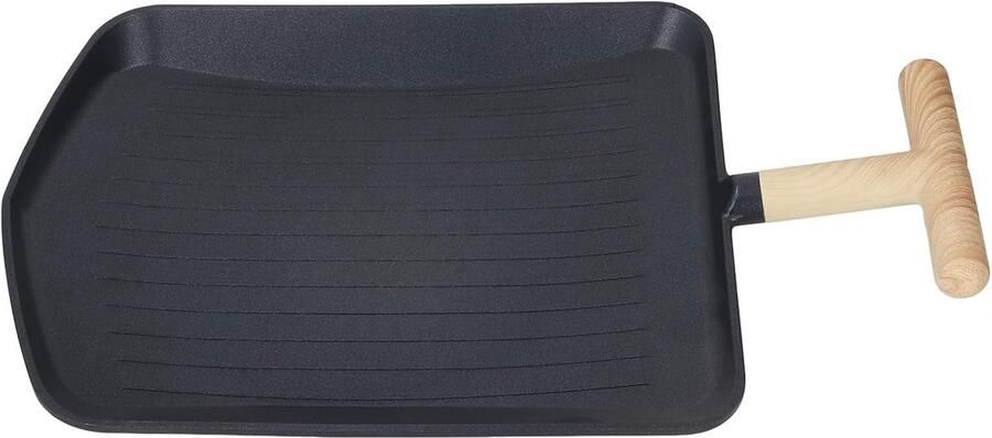 Grillpan Aluminiumlegering Anti-aanbakplaat Binnen en buiten koken Superieure warmteverdeling 29 x 48 x 7 cm