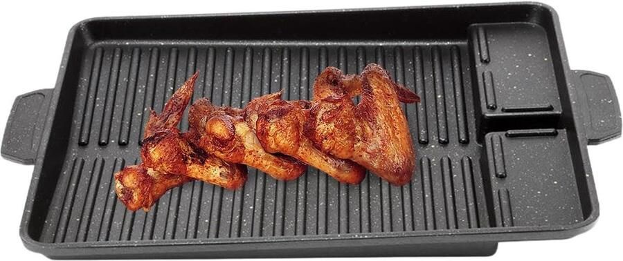 Grillpan Anti-aanbak Bakplaat Koekenpan Buiten Koken Snelle Gelijkmatige Warmte 28 cm