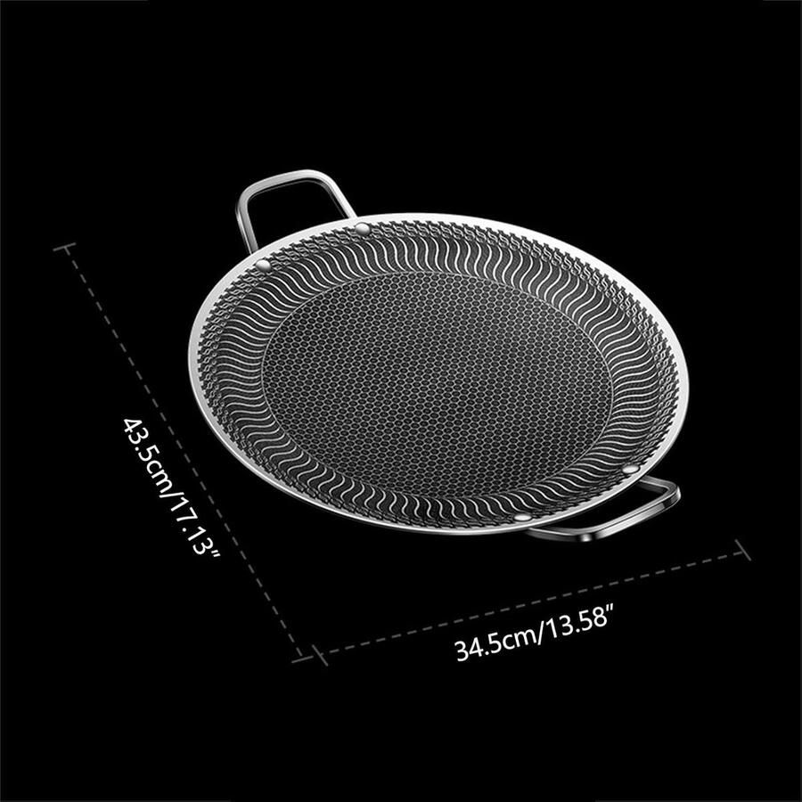 Grillpan Anti-aanbak Koekenpan Bakplaat Buiten Koken Gelijkmatige Warmte 57.5 x 37.5 cm Zilver