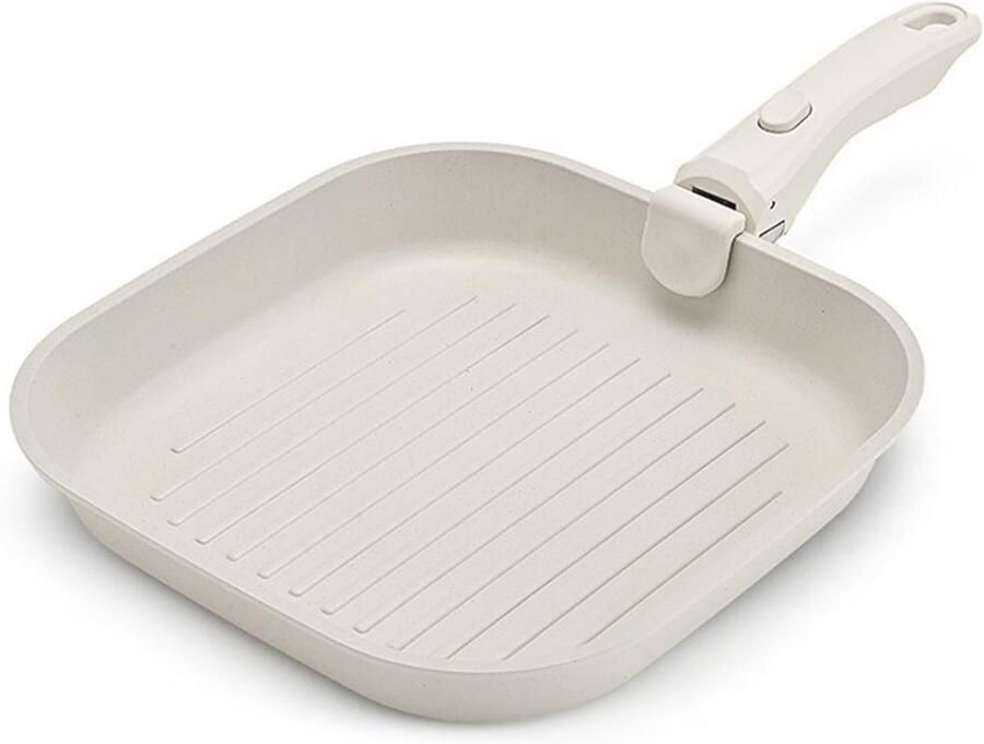 Grillpan Anti-aanbak Koekenpan Binnen Grillen Afneembare Handgreep 26 Cm Zwart