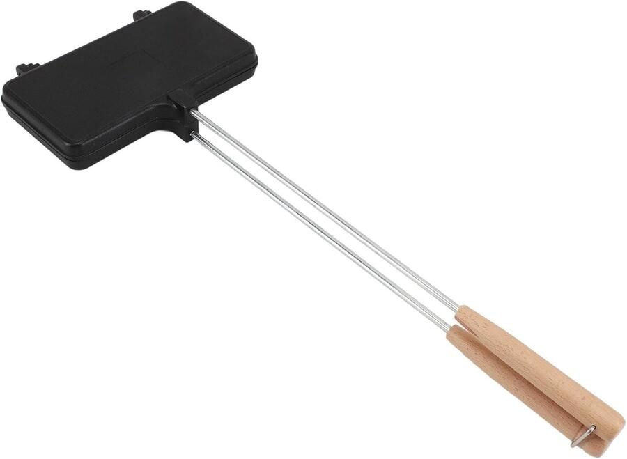 Grillpan Anti-aanbak Sandwichmaker Koekenpan Sandwiches Grillen Gelijkmatige Warmte Lange Handgreep Zwart