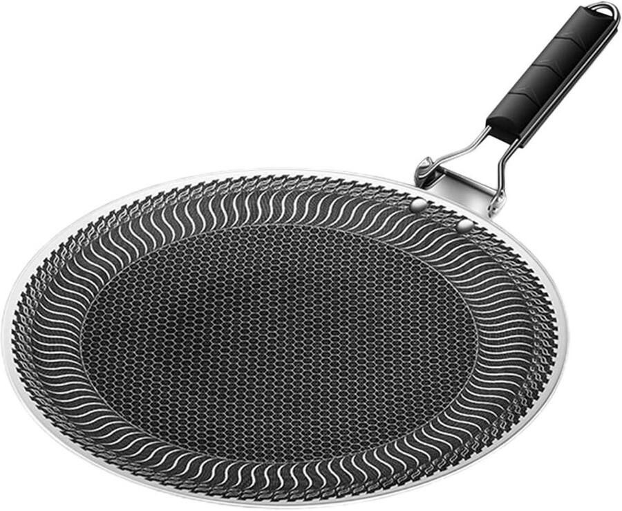 Grillpan Antiaanbak Koekenpan Ronde Pan Buiten Koken Gelijkmatige Warmteverdeling Verschillende Maten Zwart