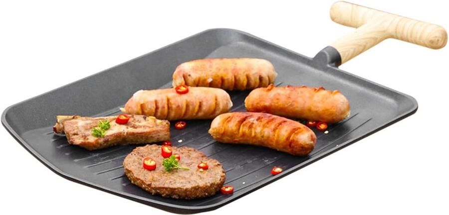 Grillpan Antiaanbakplaat Buiten koken Spatwaterdicht ontwerp 49 x 32 cm