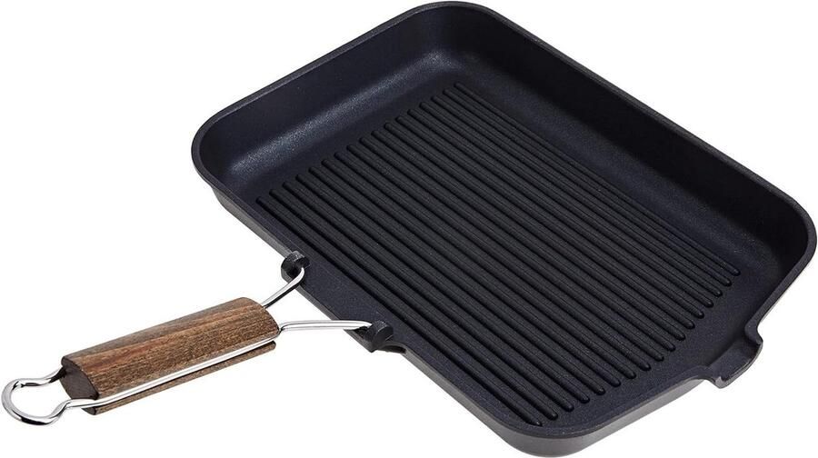 Grillpan Antikras Koekenpan Rechthoekig Lekker Grillen Met Antiaanbaklaag 24 x 36 cm Multicolor