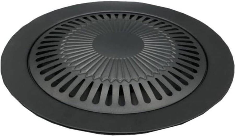 Grillpan Bakplaat Buiten koken Draagbaar ontwerp 30 cm Zwart