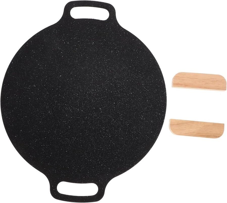 Grillpan Bakplaat Compacte Bakplaat Kamperen Thuis IJzeren Materiaal 34x28x2 cm Zwart