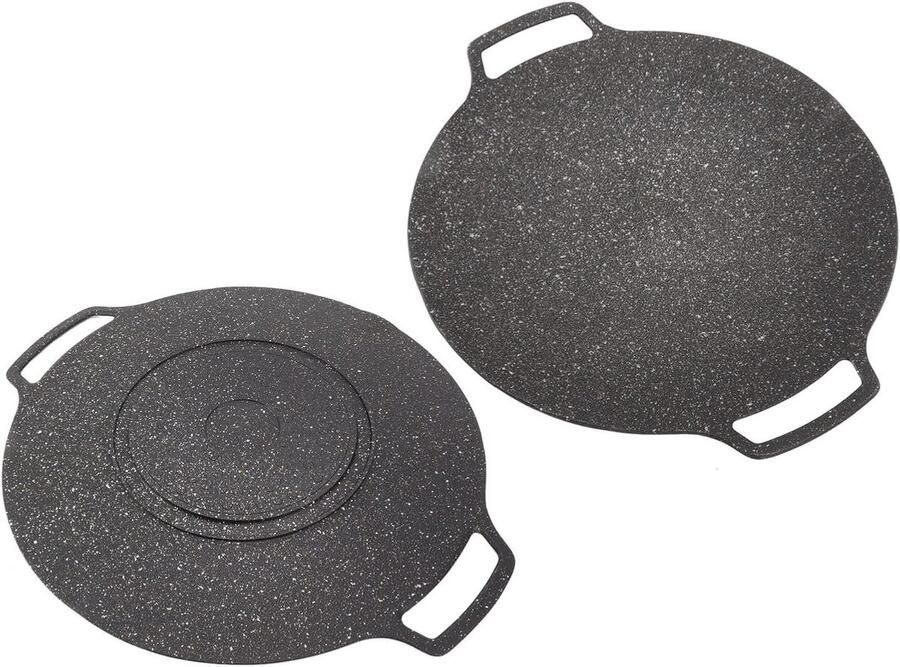 Grillpan Barbecueplaat Buiten Koken Antiaanbaklaag 28cm Zwart