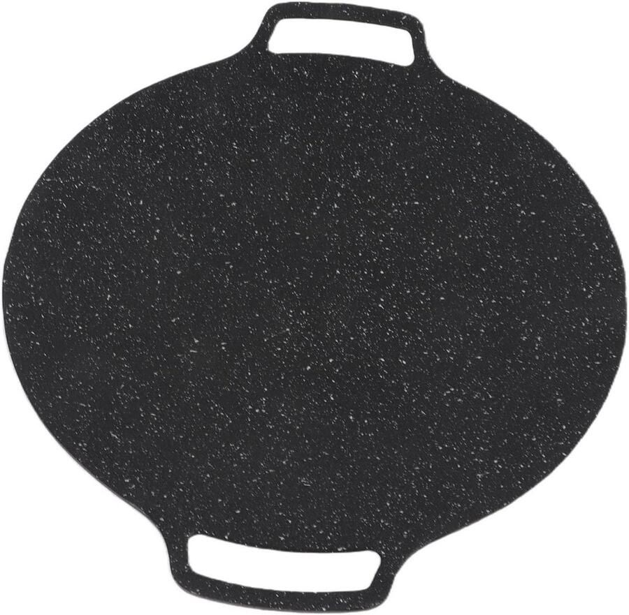 Grillpan BBQ Bakplaat Binnen Buiten Koken Antiaanbaklaag 38 cm Zwart
