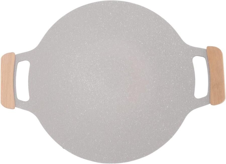 Grillpan BBQ plaat Binnen buiten koken Antiaanbaklaag 30cm Zwart