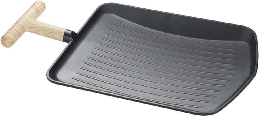 Grillpan Binnen Antiaanbak Gezellig Grillen Spatbescherming 3.8 cm Hoog Zwart