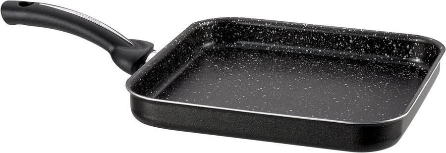 Grillpan Biostone Steakpan Koekenpan Gezond Grillen Natuurlijke Steenlook Coating 28 cm Zwart