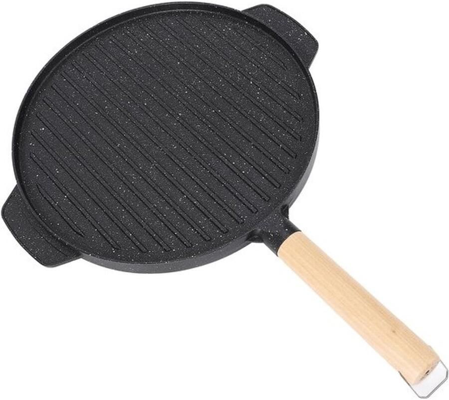 Dubbelzijdige Grillpan Non-stick Bakplaat Buiten Koken Rookarm Ontwerp 10.1 Liter Zwart