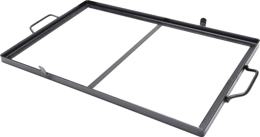 Grillpan Frame Grillplaat Houder Buiten Koken Gietijzeren Frame 60 x 40 cm Zwart