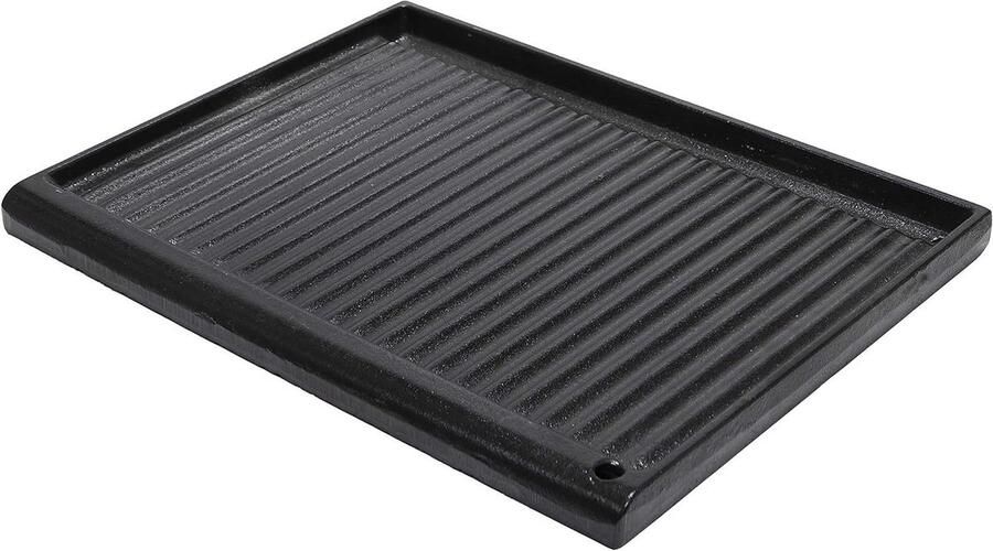Grillpan Gietijzer Grillplaat Bakplaat Thuis Grillen Geëmailleerd Gietijzer 495 x 38 cm Zwart