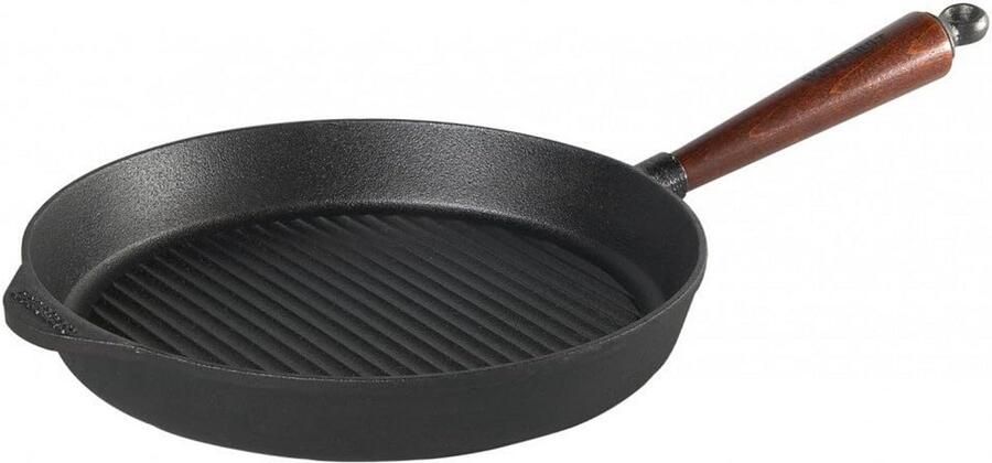 Grillpan Gietijzer Koekenpan Buiten Koken Handgemaakt in Zweden 28 cm Zwart
