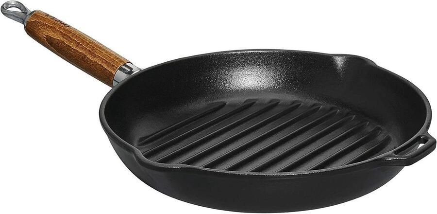 Grillpan Gietijzer Koekenpan Grill Koken en Grillen Massief Gietijzer 26 cm Zwart