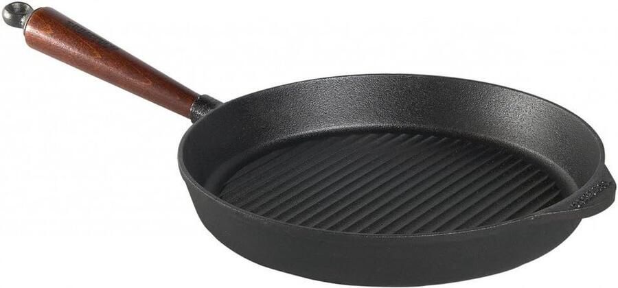 Grillpan Gietijzer Koekenpan Lekker Grillen Duurzaam Gemaakt 28 cm Zwart