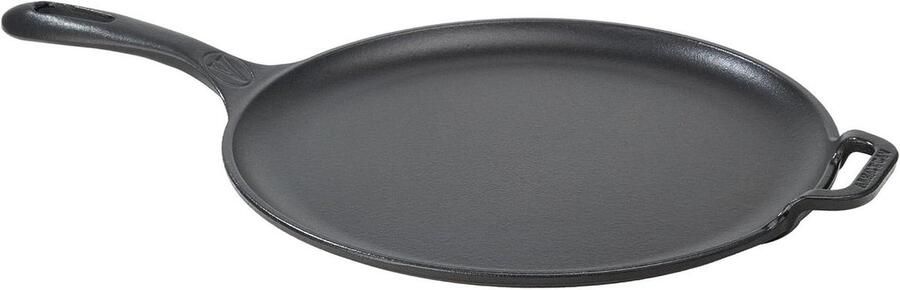 Grillpan Gietijzer Pizza pan Koekenpan Pizza Bakken PTFE en PFOA Vrij 30 cm Zwart
