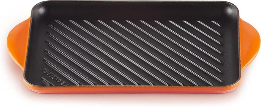 Grillpan Gietijzer Rechthoekige Pan Vetarm Koken Geribbelde Bakbodem 325 cm Vulkanisch