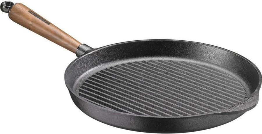 Grillpan Gietijzer Smeedijzeren Pan Lekker Grillen Natuurlijke Anti-aanbaklaag 28 cm Smeedijzer