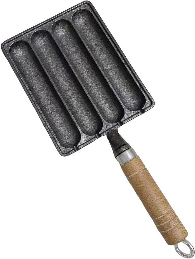 Grillpan Gietijzer Vierkante Pan Lekker Grillen Inductie Geschikt Met Handvat Zwart