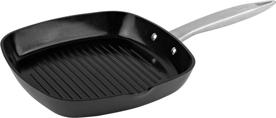 Grillpan Keramisch Koekenpan Binnen Grillen Pfas Vrij 26cm Zwart