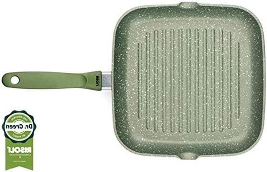 Grillpan Koekenpan Aluminium Buiten Koken Gegoten Aluminium 26x26 cm Groen