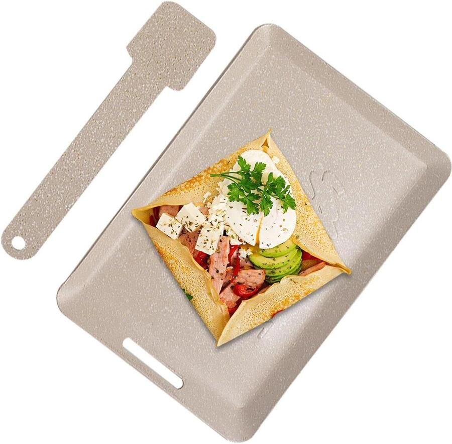 Grillpan Koekenpan Braadpan Outdoor Koken Antiaanbaklaag 245 x 167 cm Beige
