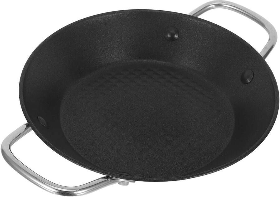 Grillpan Koekenpan Braadplaat Gezond Koken Dubbele Handgrepen 28 cm Zilver