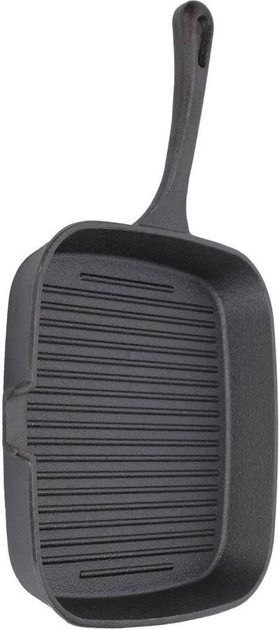 Grillpan Koekenpan Buiten Koken Anti-aanbak Gietijzer 24cm Zwart