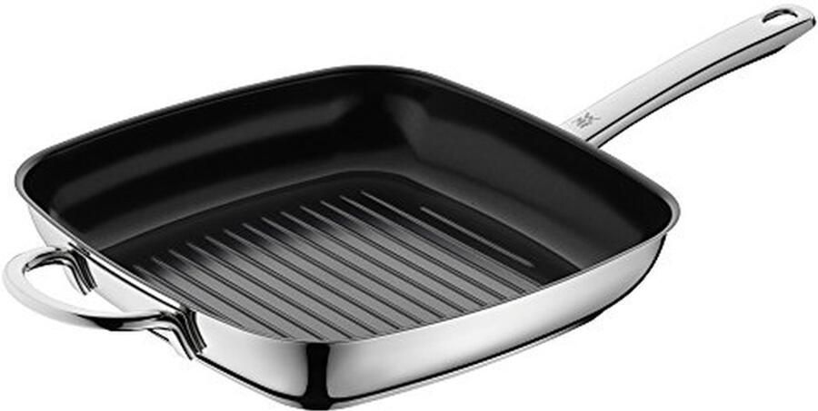 Grillpan Koekenpan Gegrilde Gerechten Maken Keramische Laag 28 cm Zilver