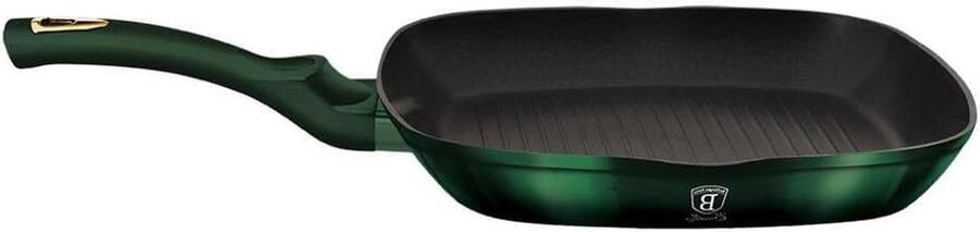 Grillpan Koekenpan Gerechten Bakken Titan Non-stick Coating 28 cm Zwart-groen