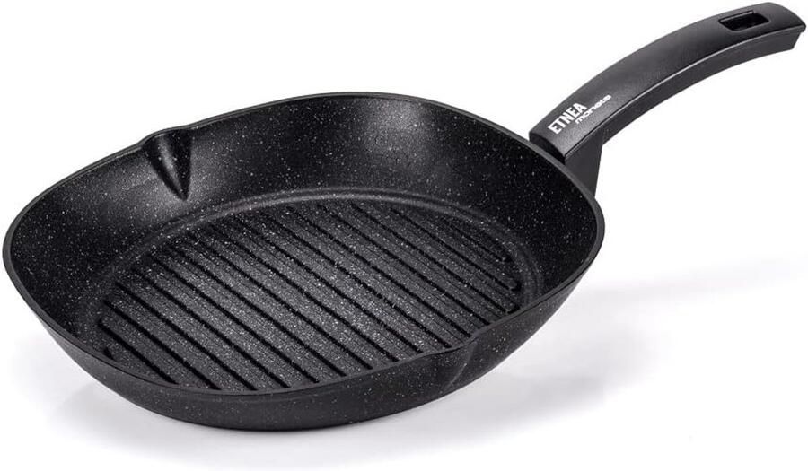 Grillpan Koekenpan Gezond Bakken Artech Stone Ultra coating 28x28 cm Zwart