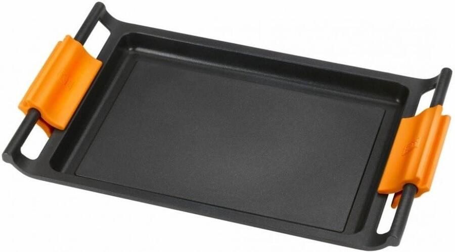 Grillpan Koekenpan Gezond Grillen Gladde Grillplaat 35 cm Oranje