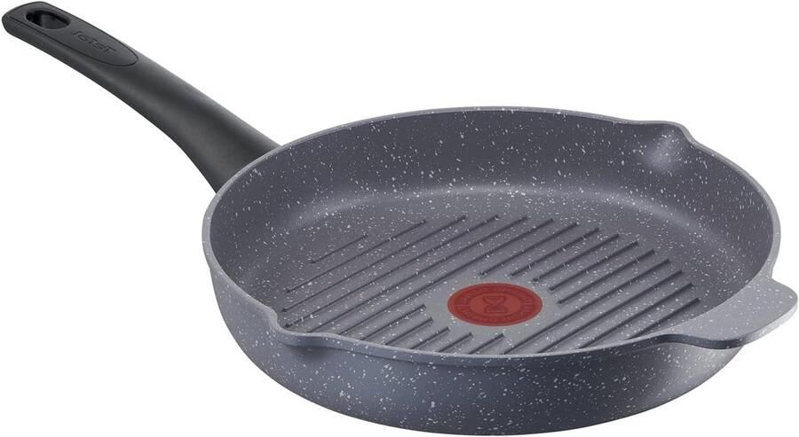Grillpan Koekenpan Gezond Grillen Mineralia+ antiaanbaklaag 26 cm Donkergrijs