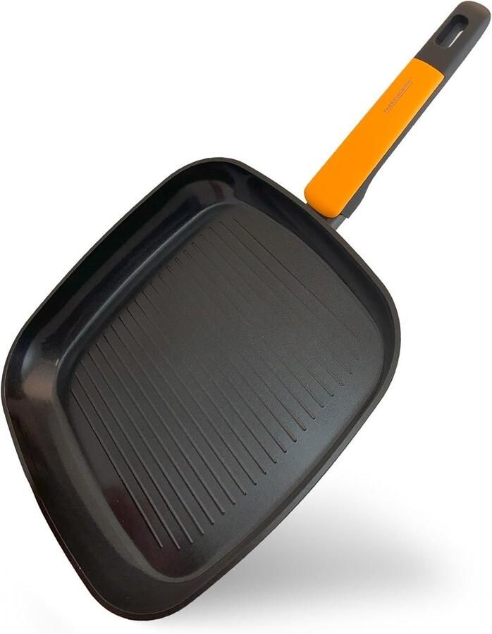 Grillpan Koekenpan Gezond Grillen PFA-vrije coating 28 cm Zwart